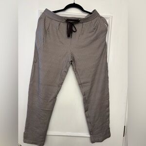 Betabrand Brown Herringbone Pleated Capri